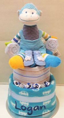 BLUE DOUBLE NAPPY CAKE